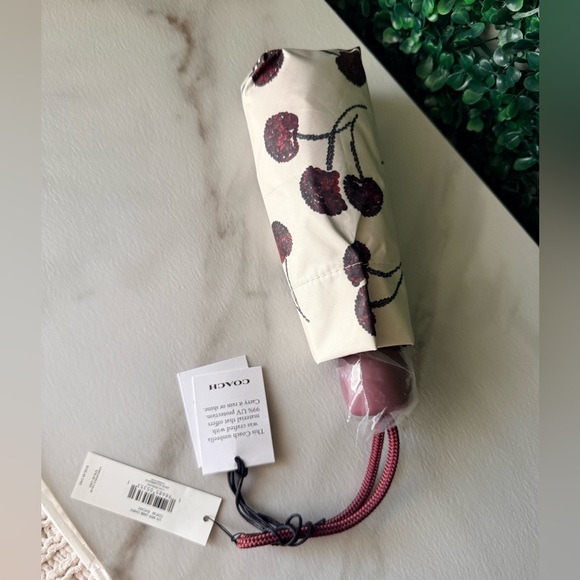 Coach Accessories - Cherry Cherry Print Compact Umbrella NWT
